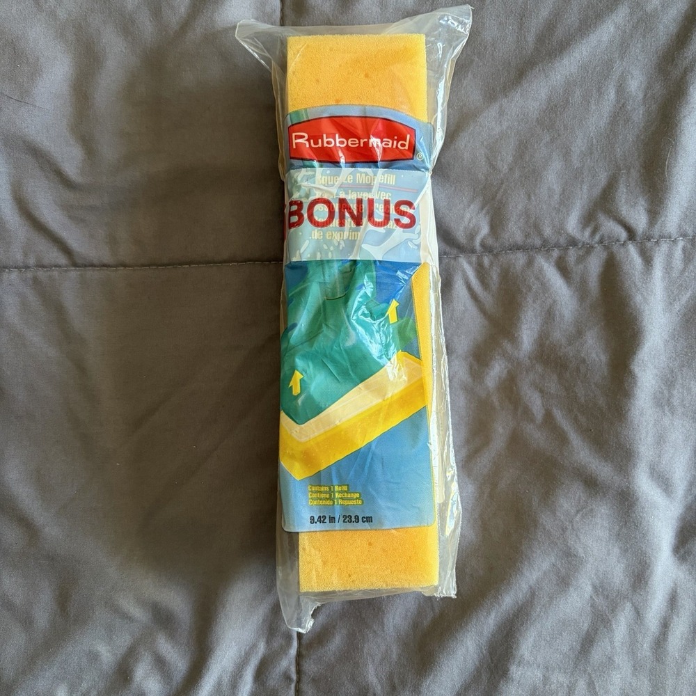 VTG Rubbermaid Squeeze Mop Refill 1999 #G001 #G003 Yellow NOS Sponge Bonus New